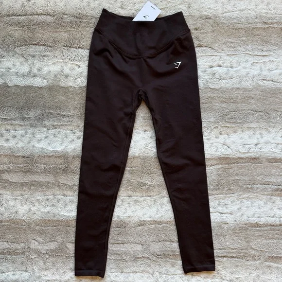 NWT GYMSHARK Sweat Seamless Leggings in Shadow Brown Size XS - Picture 5 of 16